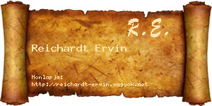 Reichardt Ervin névjegykártya
